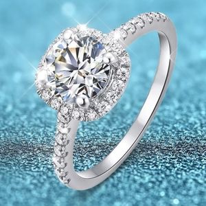 0.5ct moissanite halo ring sterling silver